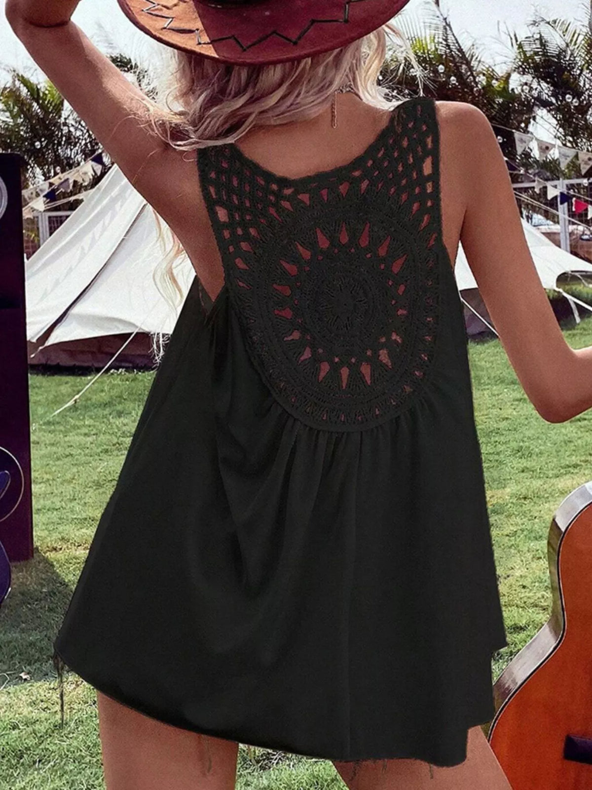 Crochet V-Neck Tank Top, view 6