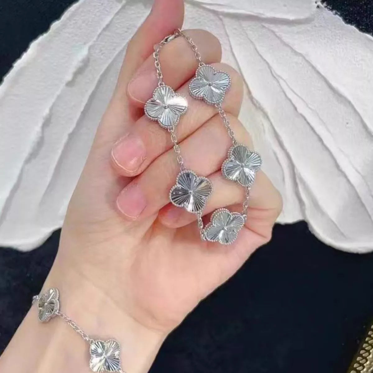 925 Sterling Silver Chain Four Leaf Clover Bracelet - Lilixa.store
