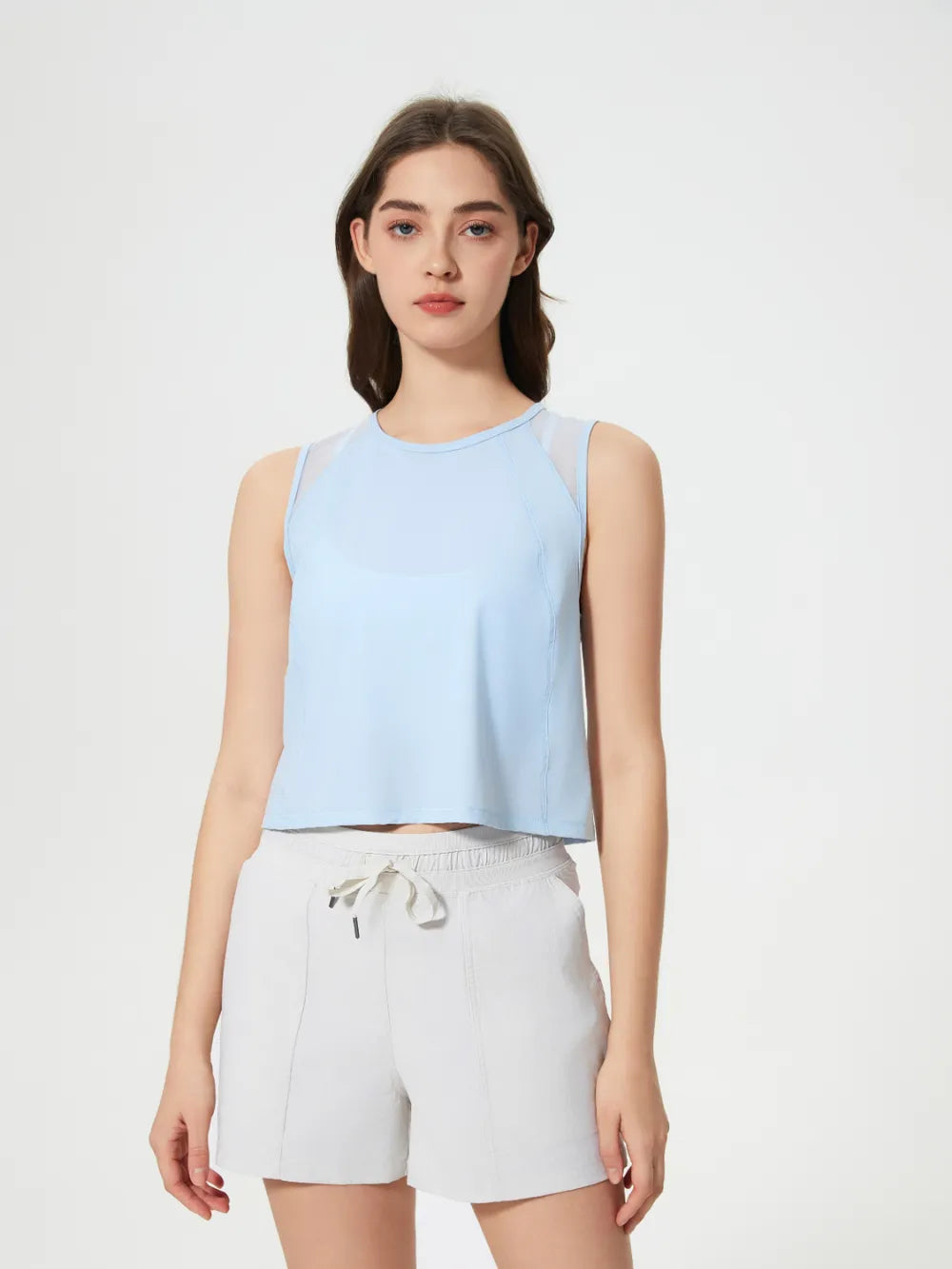 Millennia Round Neck Cropped Active Tank - Lilixa.store
