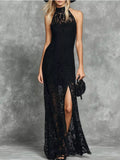 Slit Lace Sleeveless Maxi Dress – image 1 | Lilixa Spooky Season