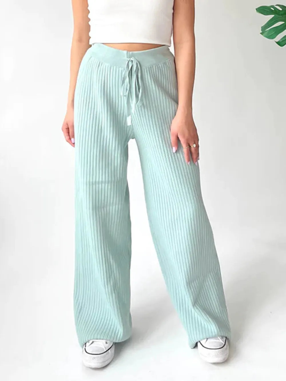 Ribbed Wide Leg Sweater Pants, view 13