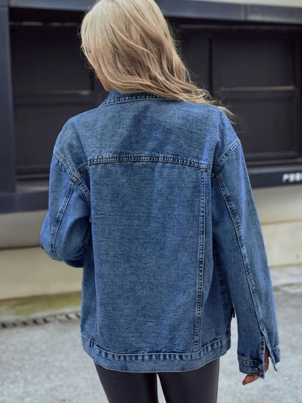 Pocketed Button Down Collared Neck Denim Top - Lilixa.store
