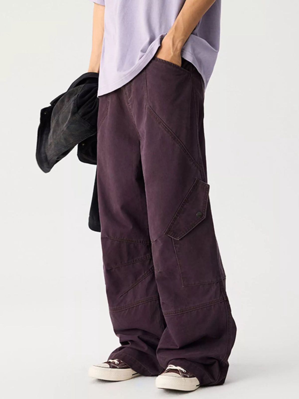 Men's Wide Leg Cargo Pants, view 4