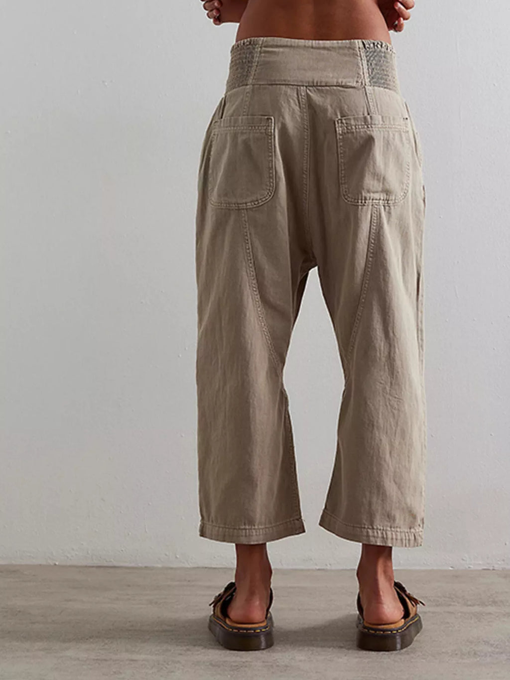 Smocked High-Waisted Wide Leg Jeans - Lilixa.store