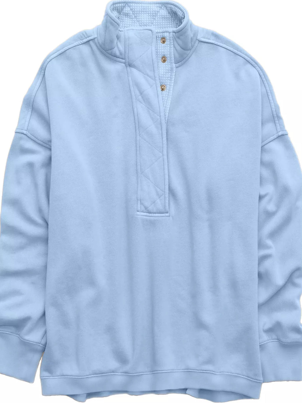 Half Snap Dropped Shoulder Sweatshirt - Lilixa.store