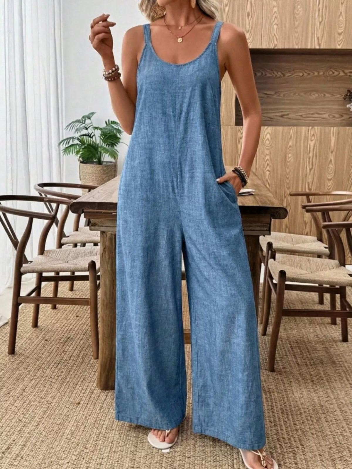 Spaghetti Strap Wide Leg Jumpsuit – image 1 | Lilixa