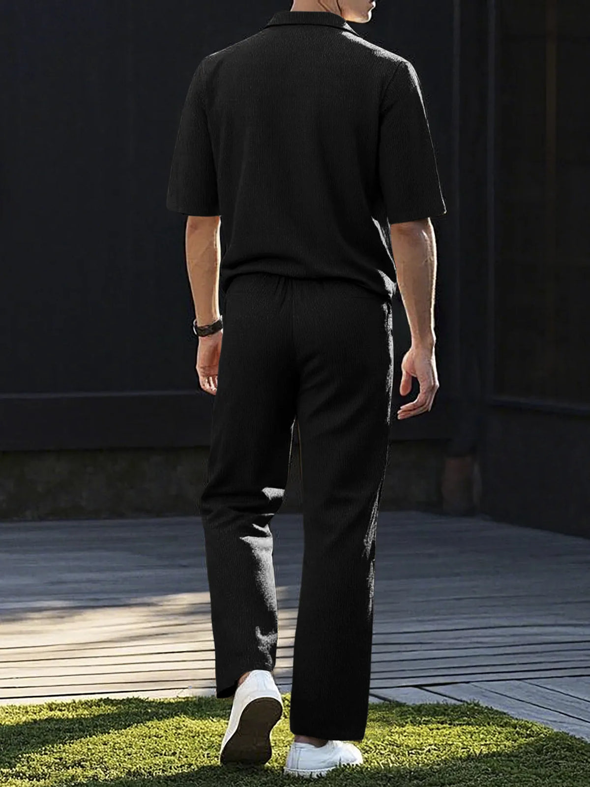 Men's Full Size Short Sleeve Top and Pants Set Plus Size - Lilixa.store