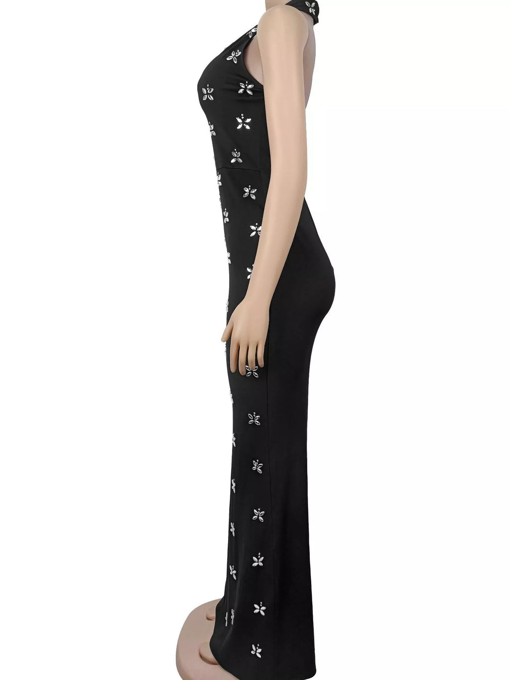 Floral Halter Neck Maxi Dress - Lilixa.store