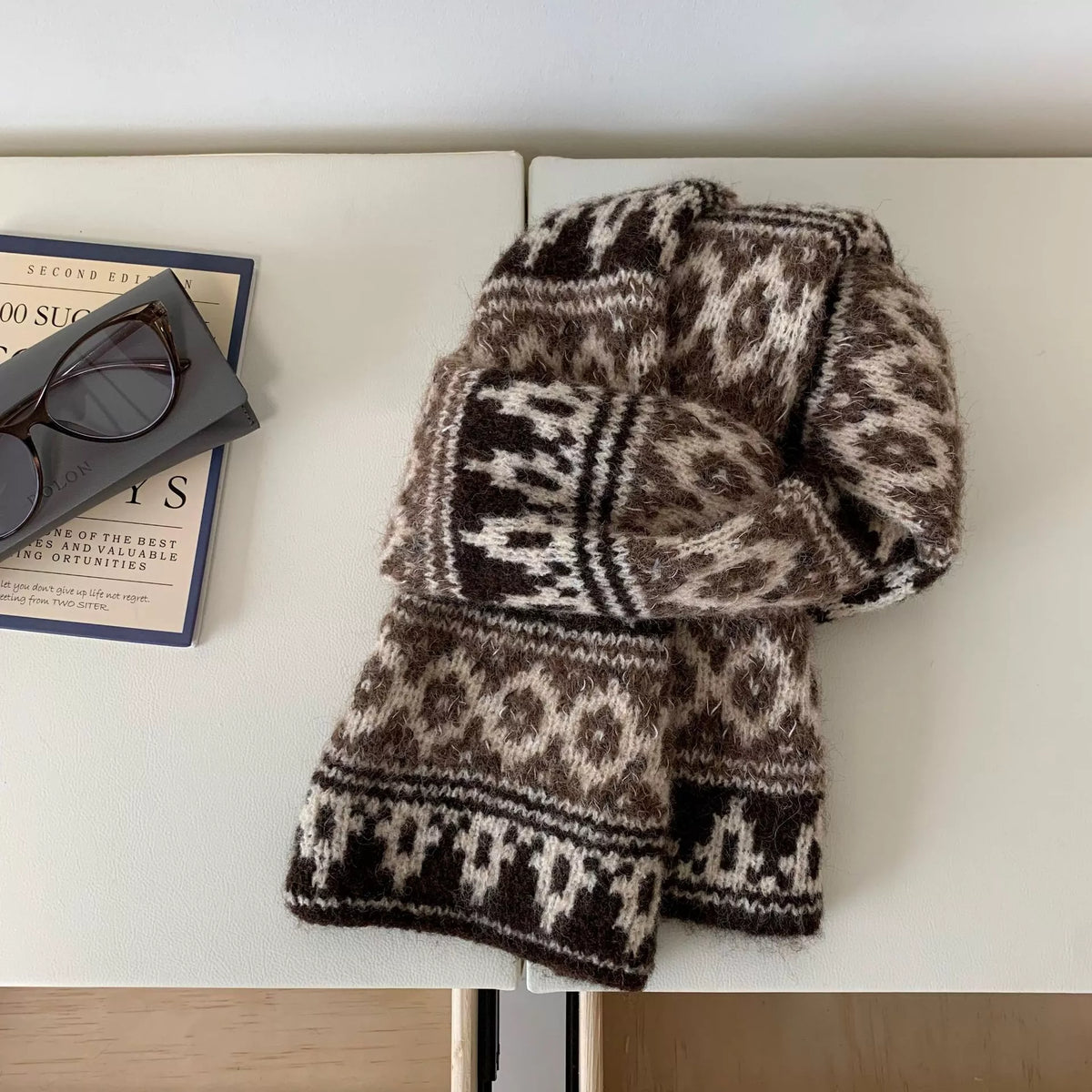 Vintage Knitted Pattern Warm Scarf - Lilixa.store
