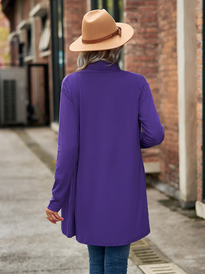 Open Front Long Sleeve Cardigan - Lilixa.store