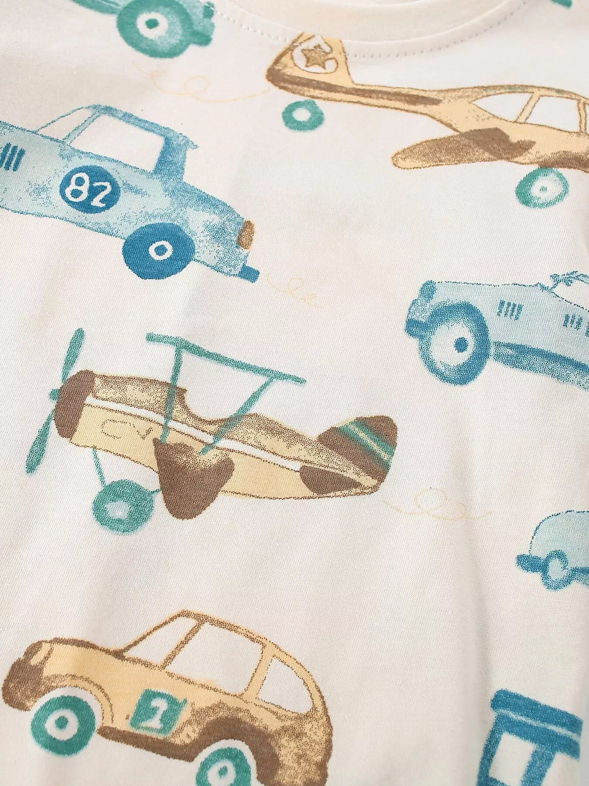 Children's Transportation Print Long Sleeve Crew Neck T-Shirt - Lilixa.store