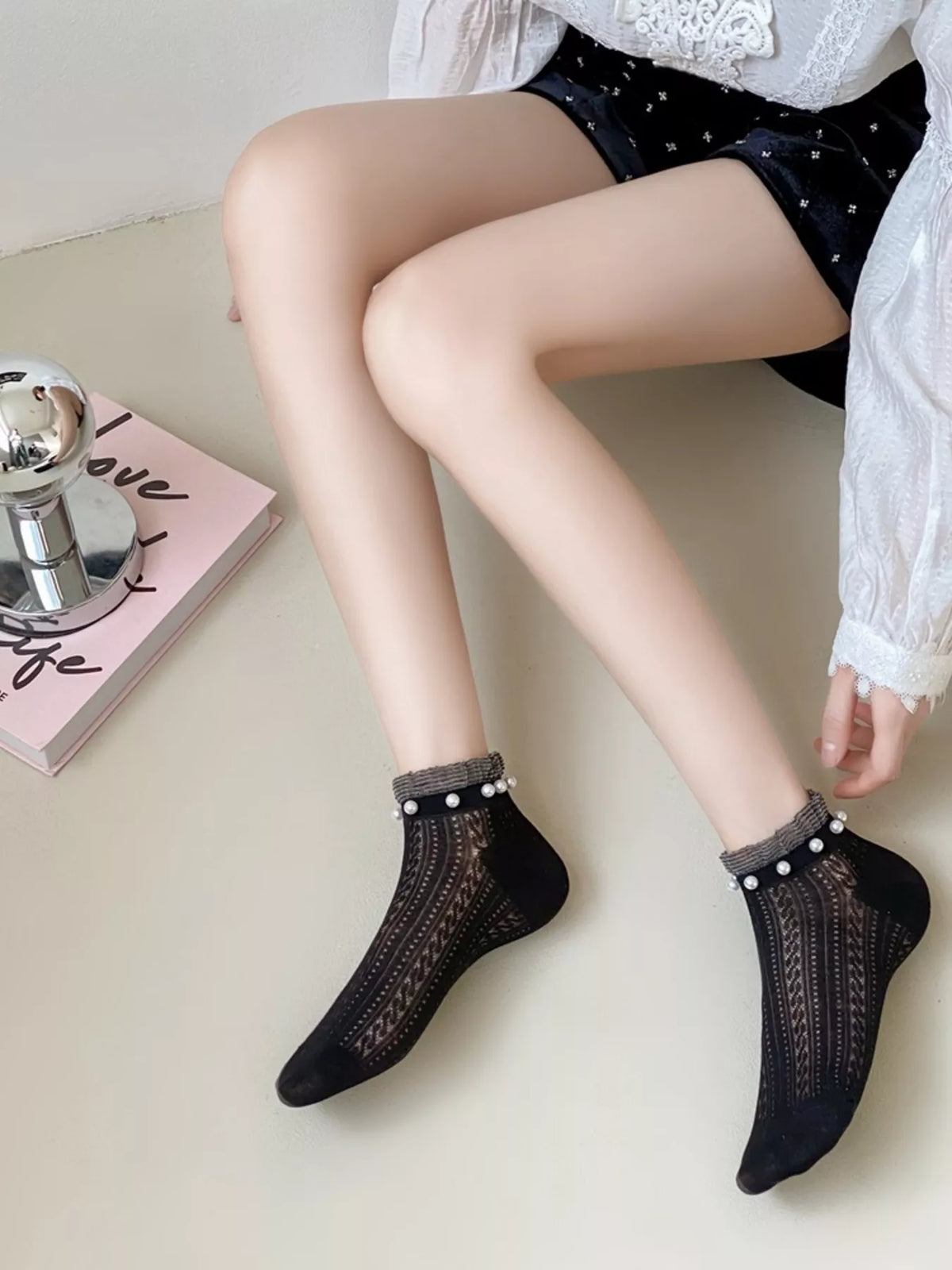 Lace Ankle Socks, view 4