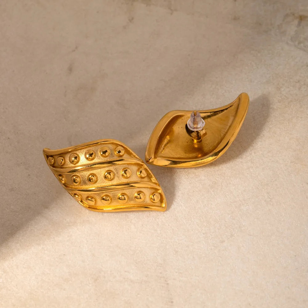 18K Gold-Plated Stainless Steel Stud Earrings - Lilixa.store