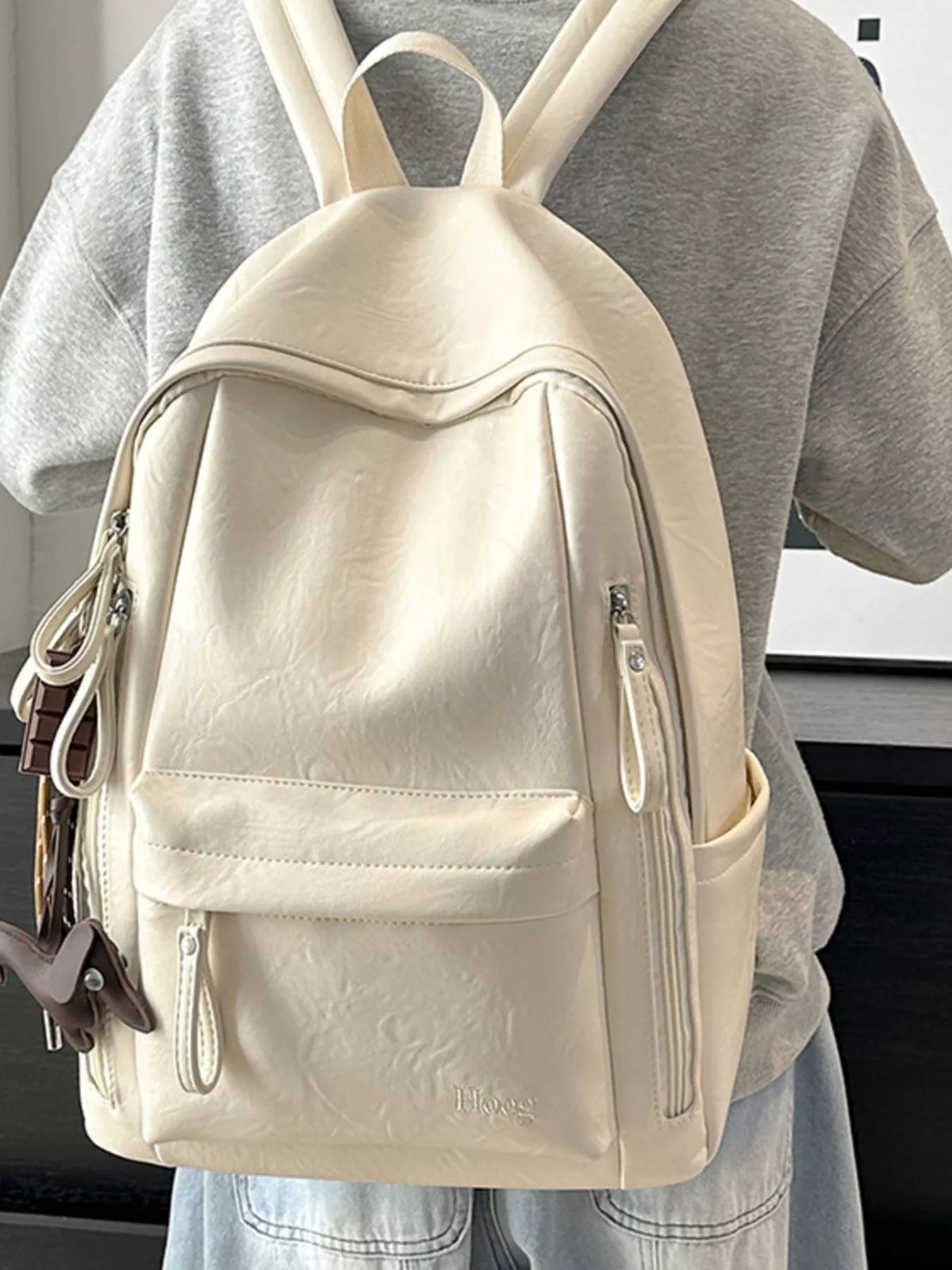 Leather Texture Backpack Bag - Lilixa.store