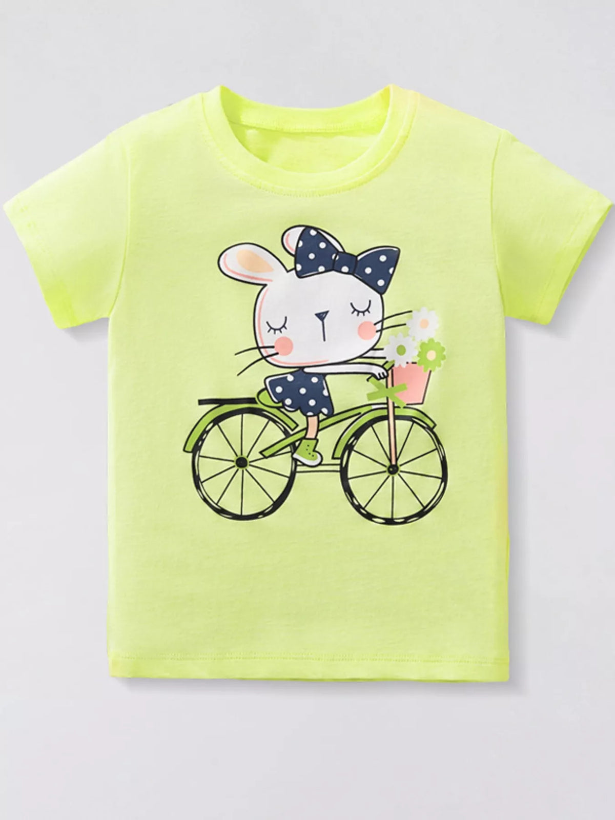 Children's Bunny Riding Bicycle Graphic T-Shirt - Lilixa.store