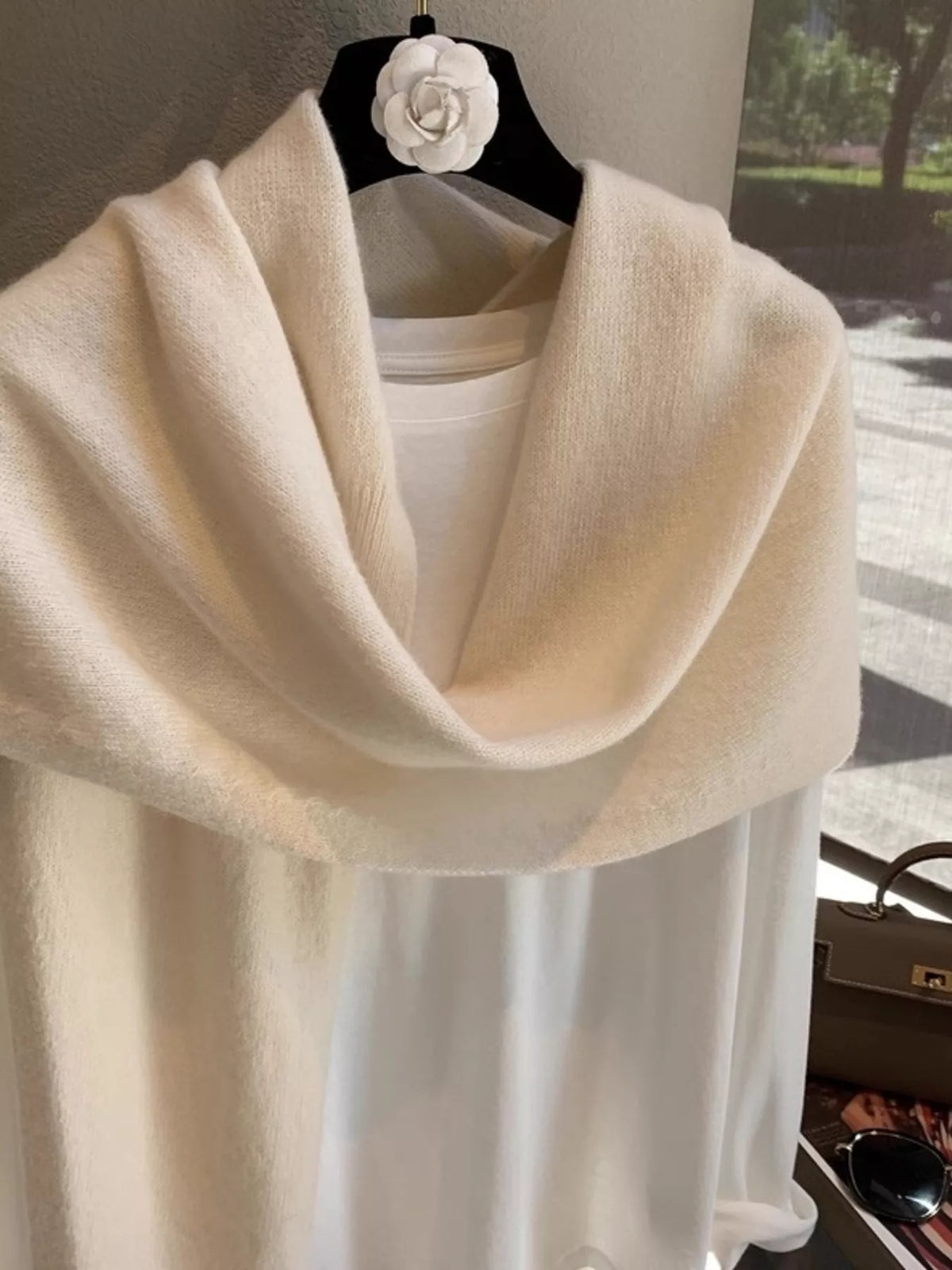 Wool Knitted Asymmetrical Shawl - Lilixa.store