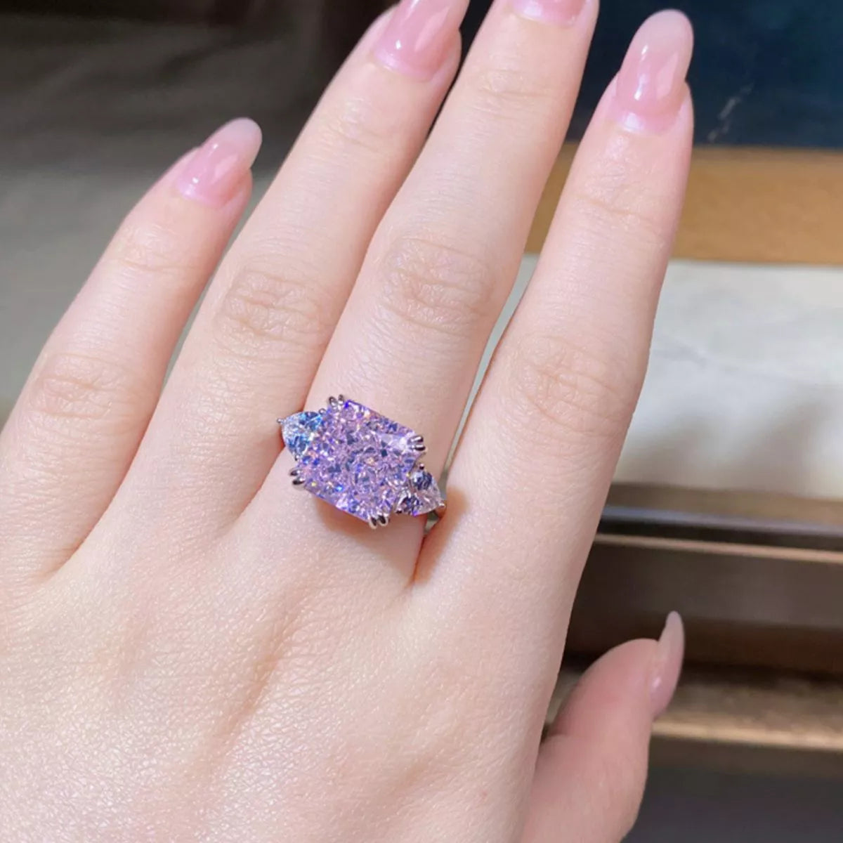 925 Sterling Silver Zircon Geometric Ring - Lilixa.store