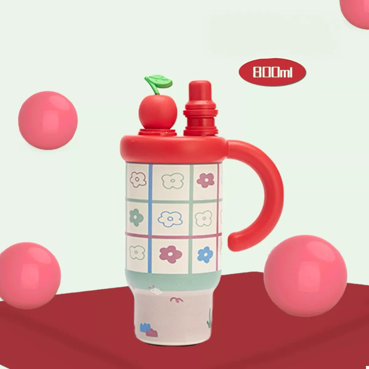 Colorful Cartoon Water Bottles with Straw and Handle - Lilixa.store