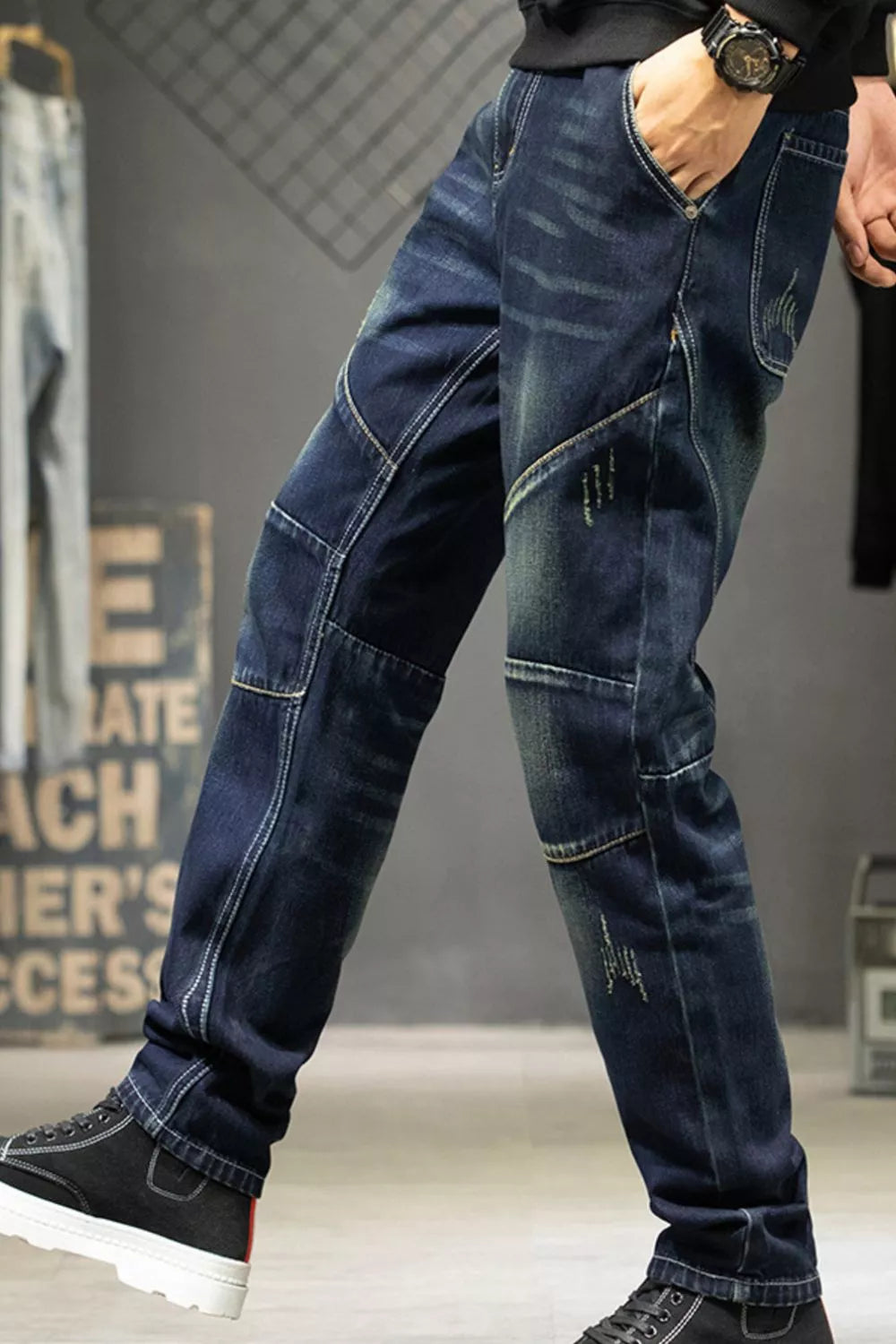 Men's Slim Fit Straight Leg Jeans - Lilixa.store