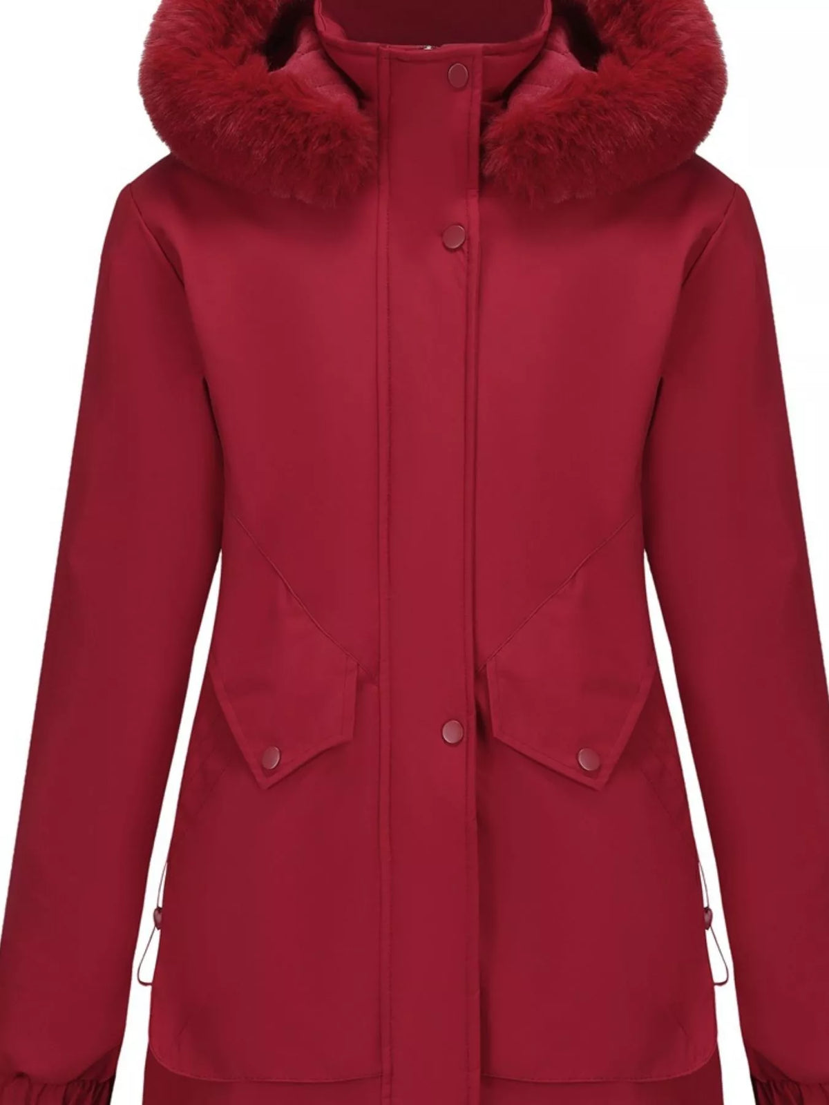 Full Size Fur Hooded Warm Winter Parka Outerwear Plus Size, view 21
