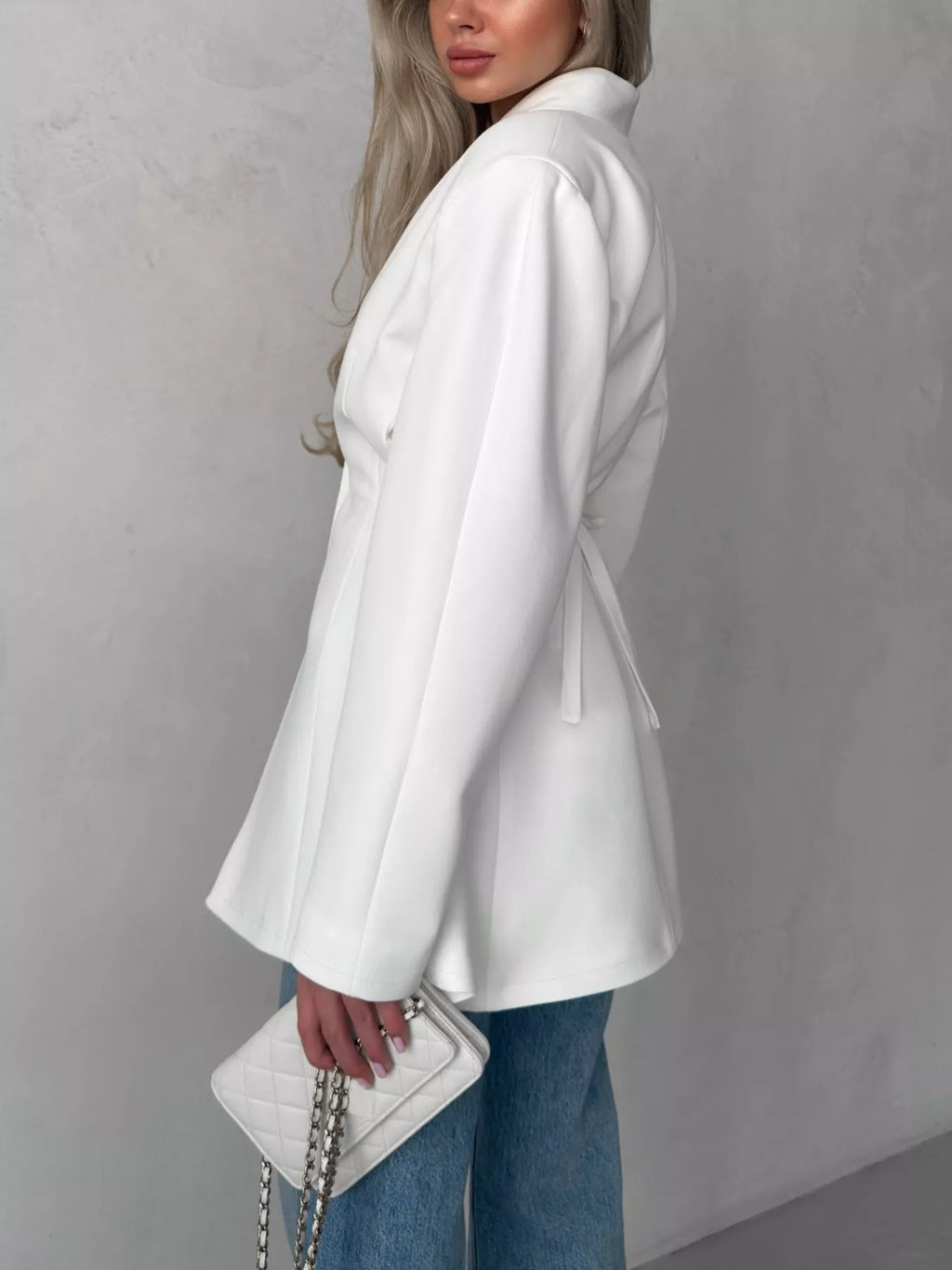 One Button Long Sleeve Blazer - Lilixa.store