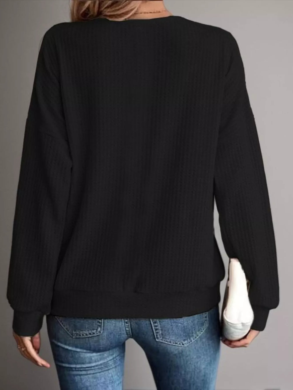Solid Color Cold Shoulder Long Sleeve T-Shirt - Lilixa.store