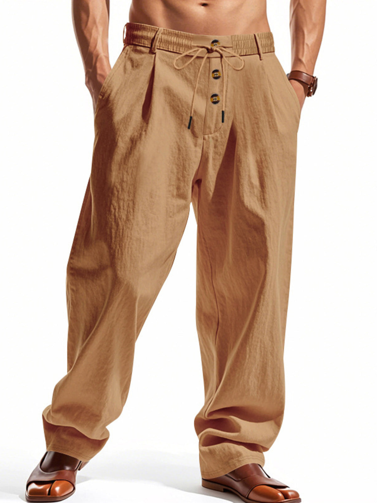 Men's Full Size Drawstring Loose Fit Pants Plus Size, view 11