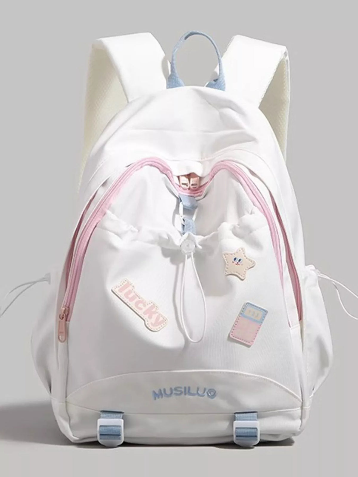 Drawstring Contrast Backpack Bag - Lilixa.store