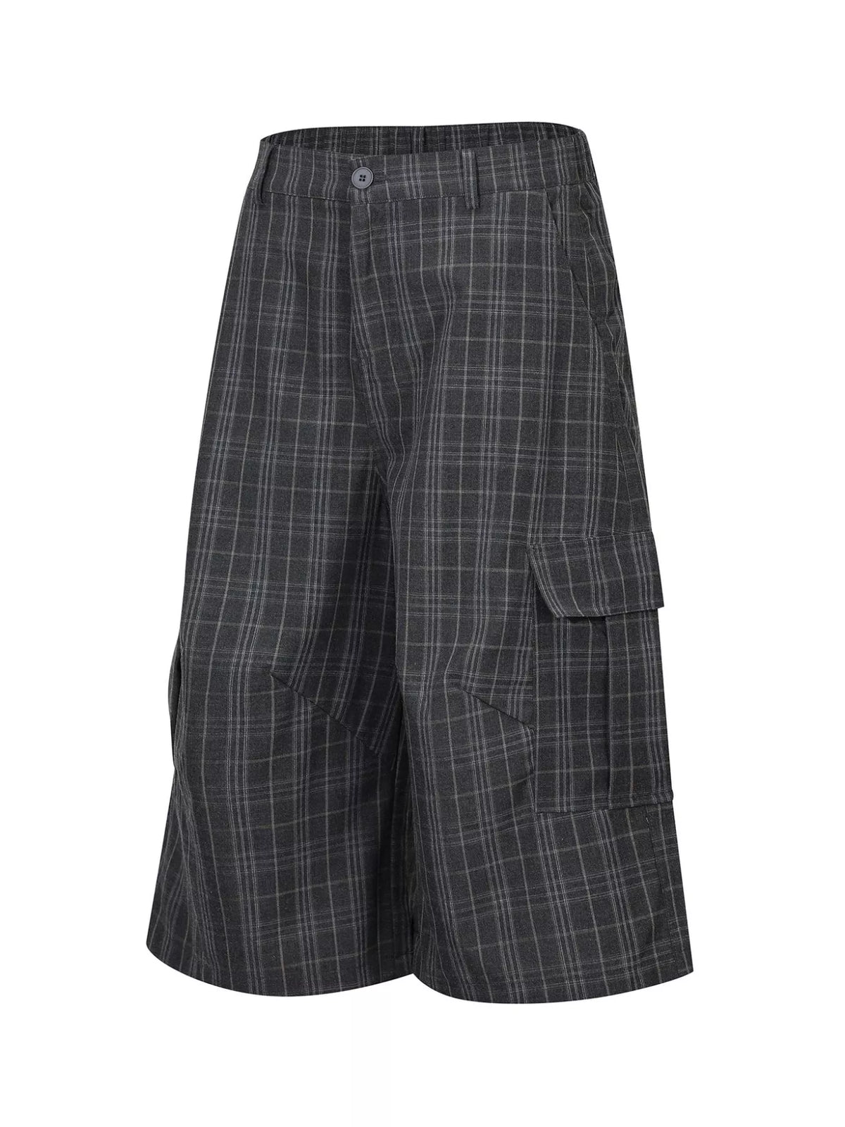 Men's Plaid Wide-Leg Capris - Lilixa.store