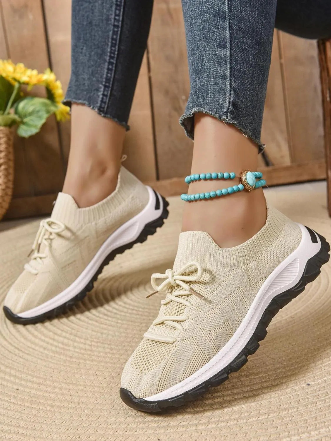 Mesh Knit Lace Up Athletic - Lilixa.store