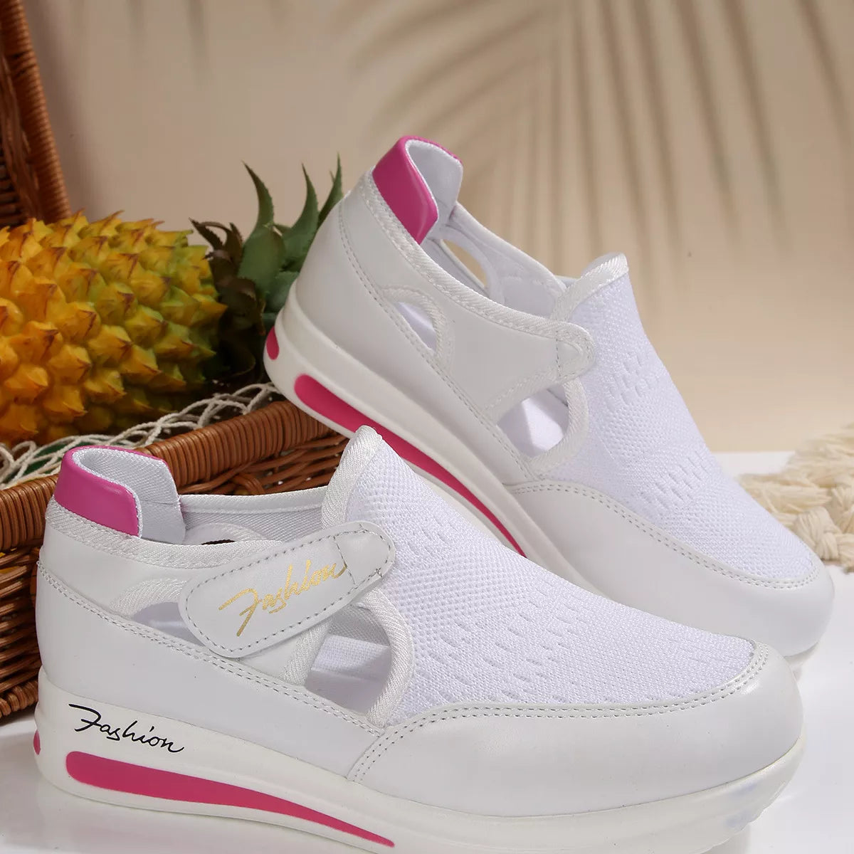 Breathable Mesh Wedge Sneakers - Lilixa.store