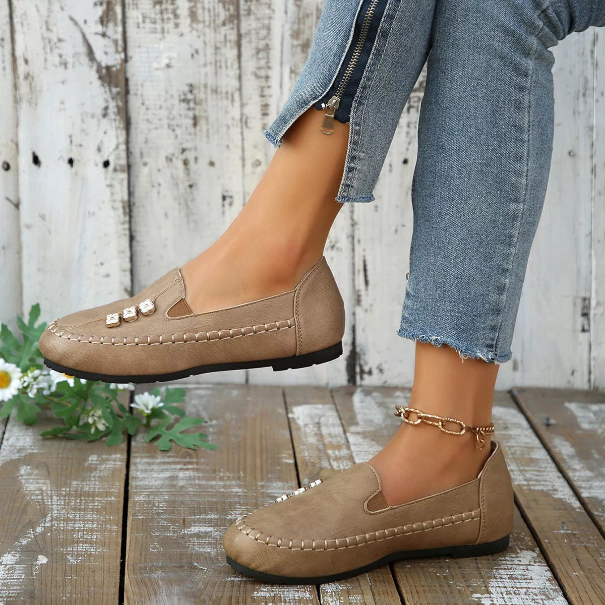 Round Toe Slip-Ons - Lilixa.store