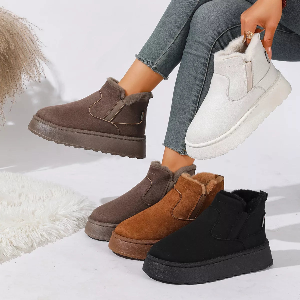 Round Toe Platform Boots