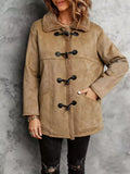 Faux Suede Sherpa Lined Toggle Coat - Lilixa.store