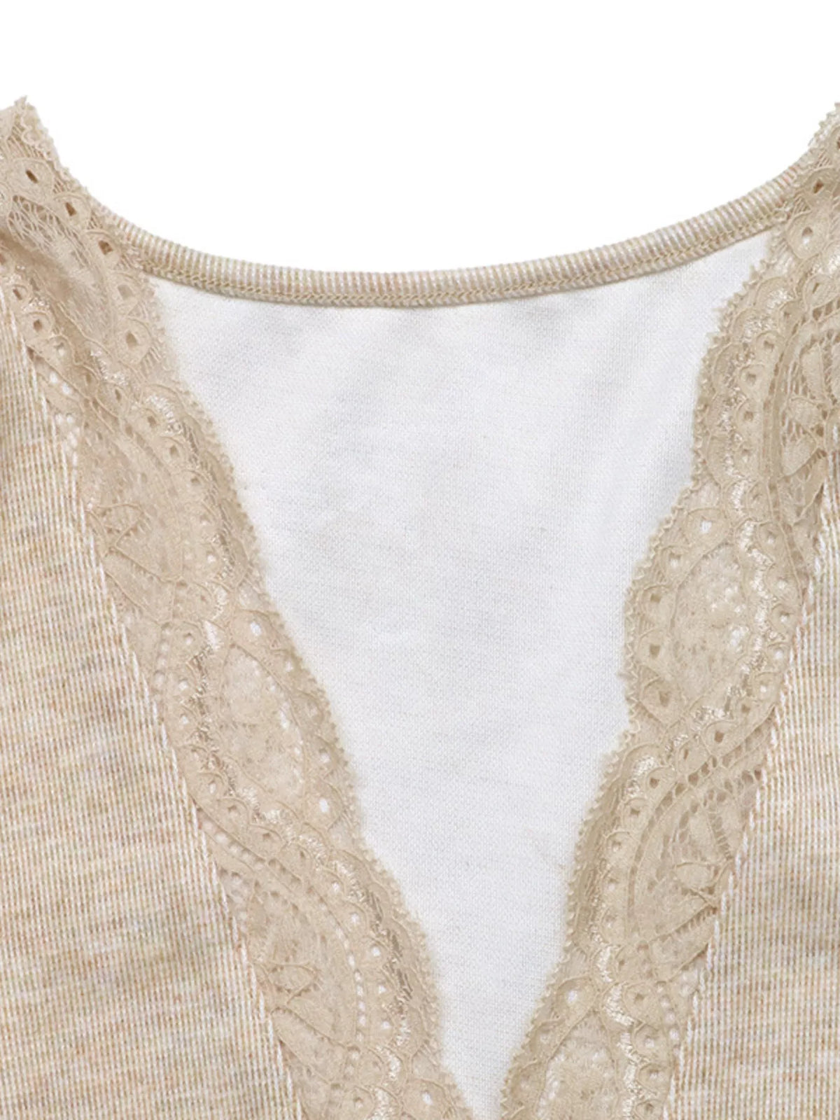 V-Neck Lace Trim Floral Mesh Sleeve Bodysuit - Lilixa.store