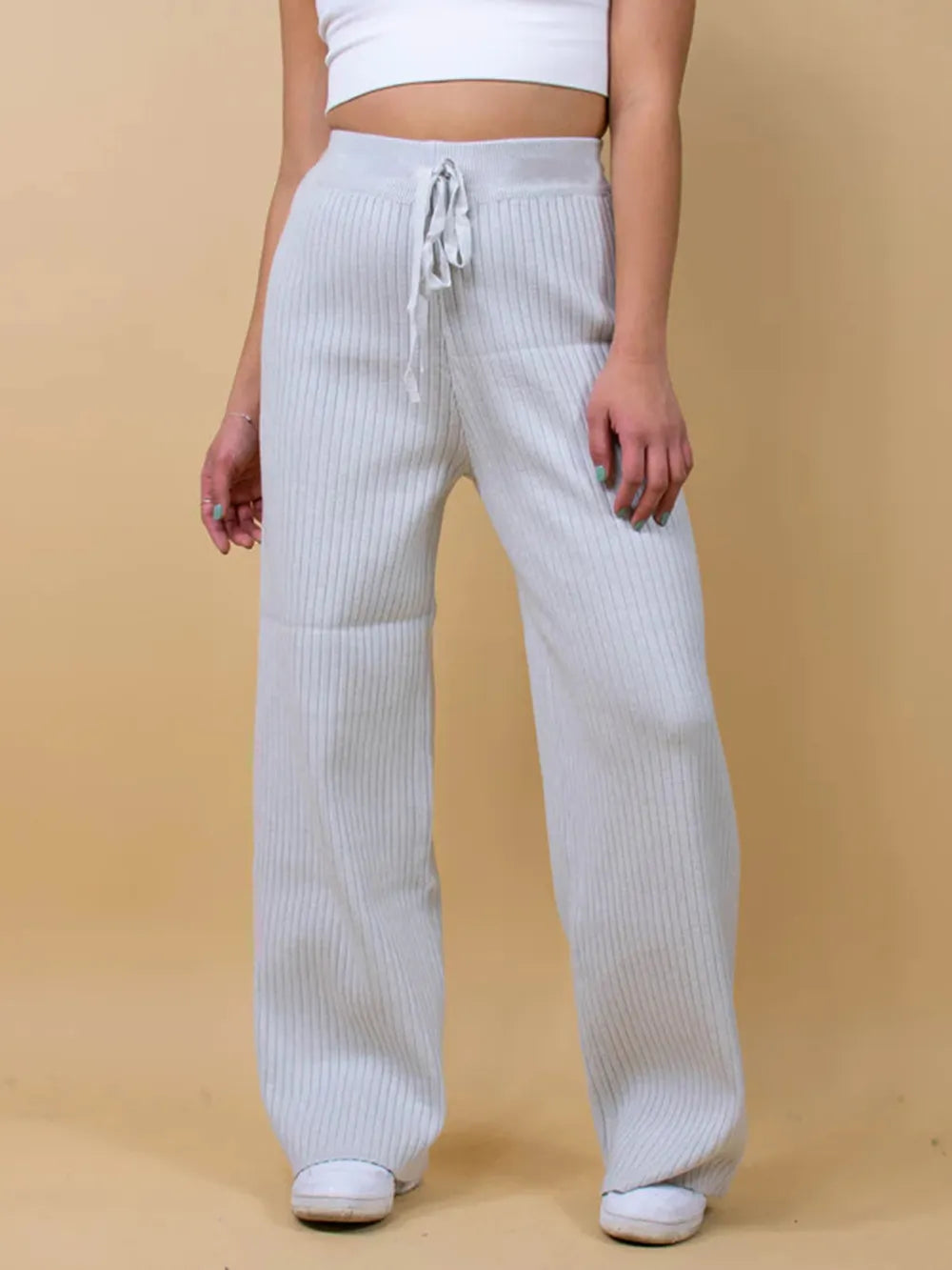 Ribbed Wide Leg Sweater Pants, view 9