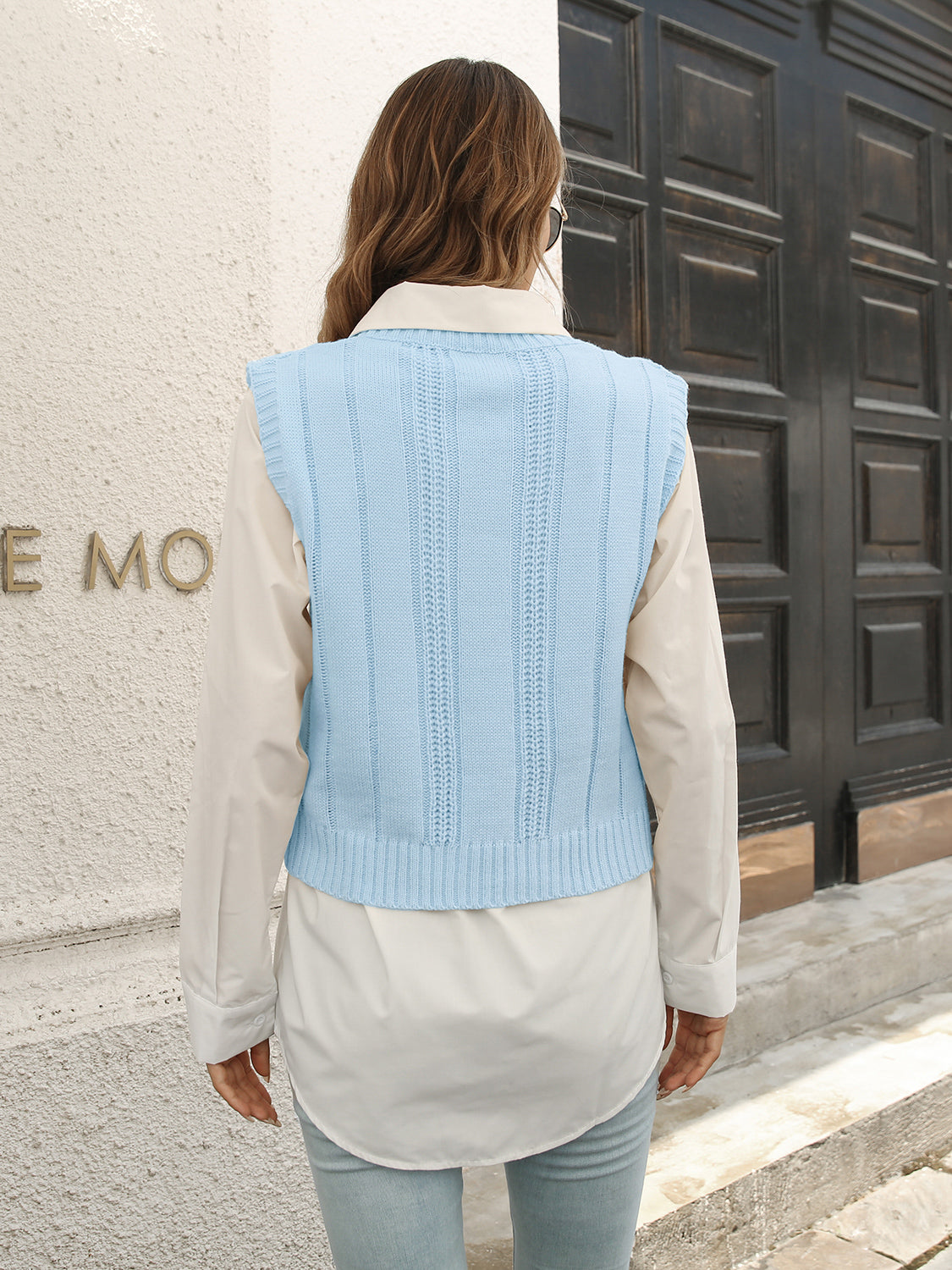 Urban Style V-Neck Sweater Vest, view 6