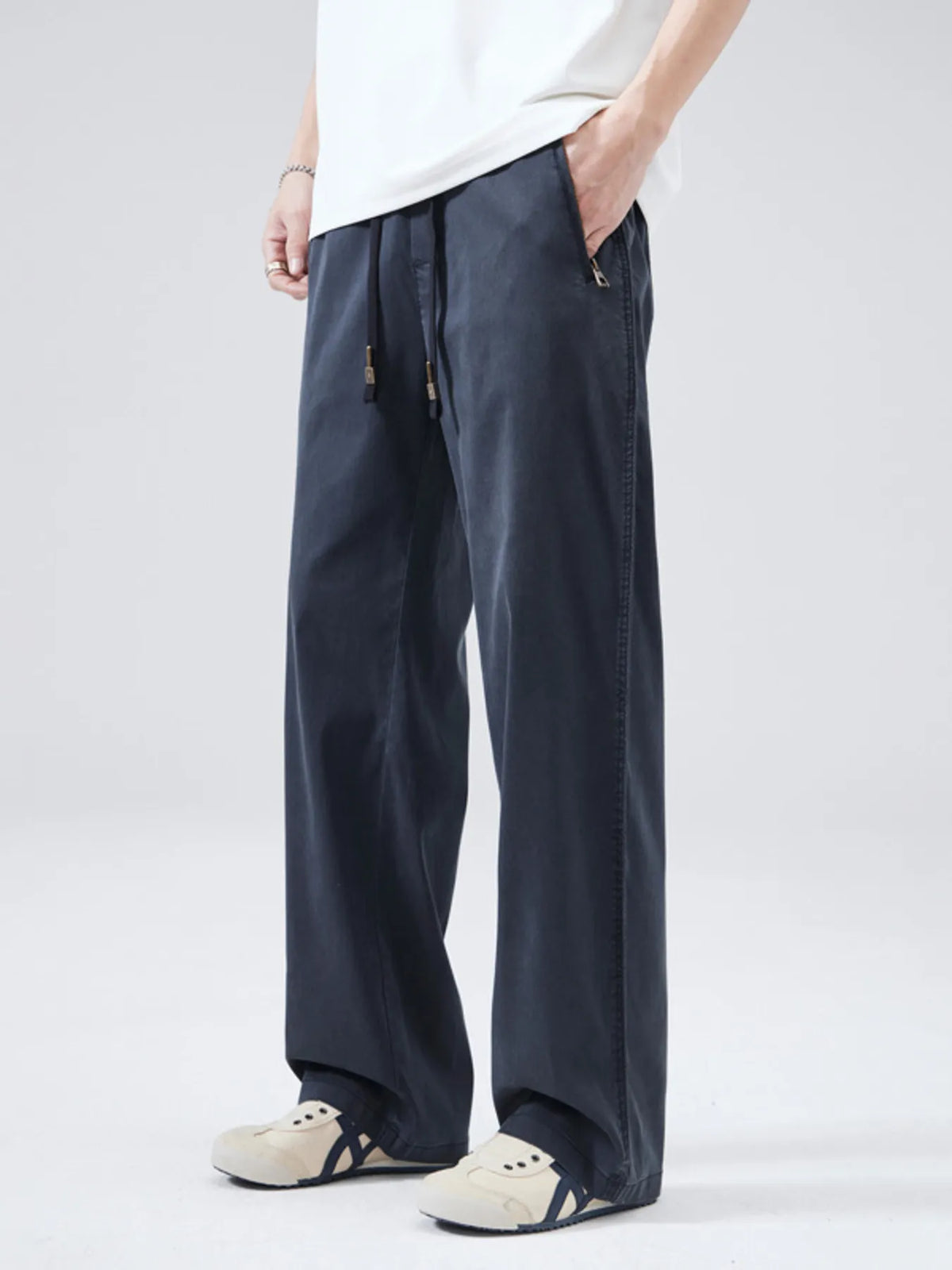 Men's Full Size Drawstring Wide Leg Pants Plus Size, view 2