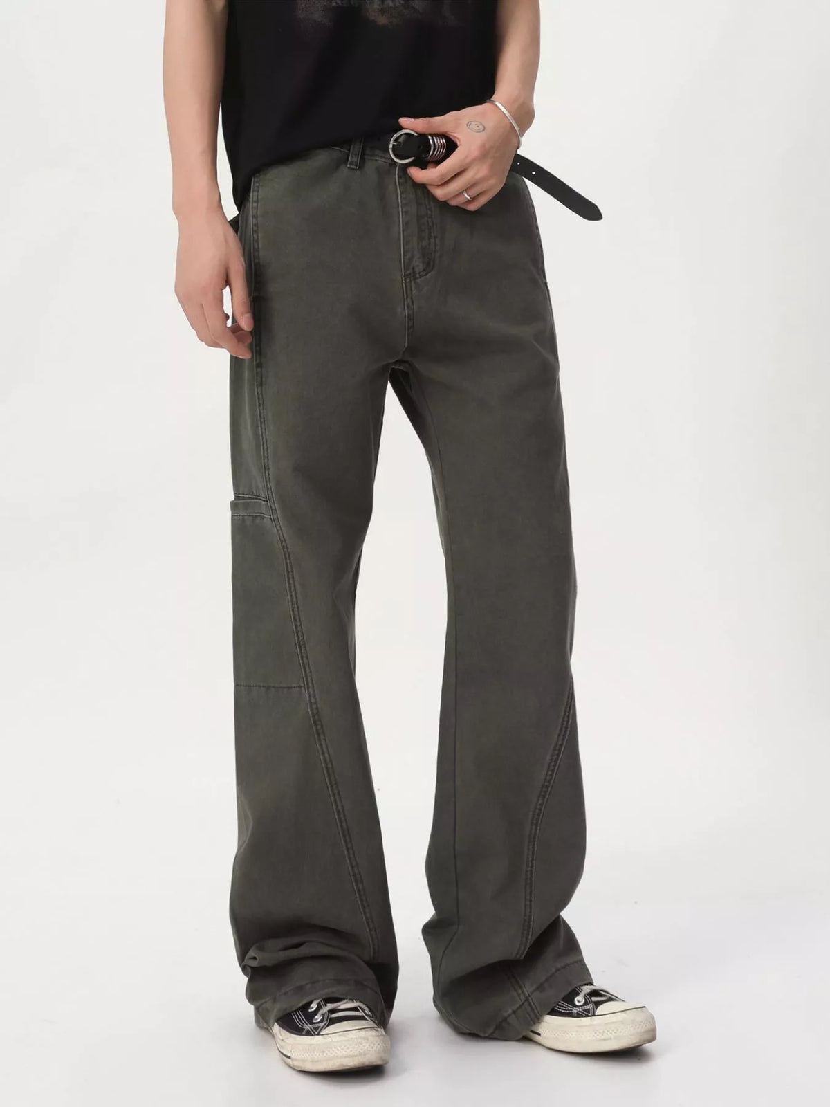 Men's Vintage Washed Loose Fit Straight-Leg Pants