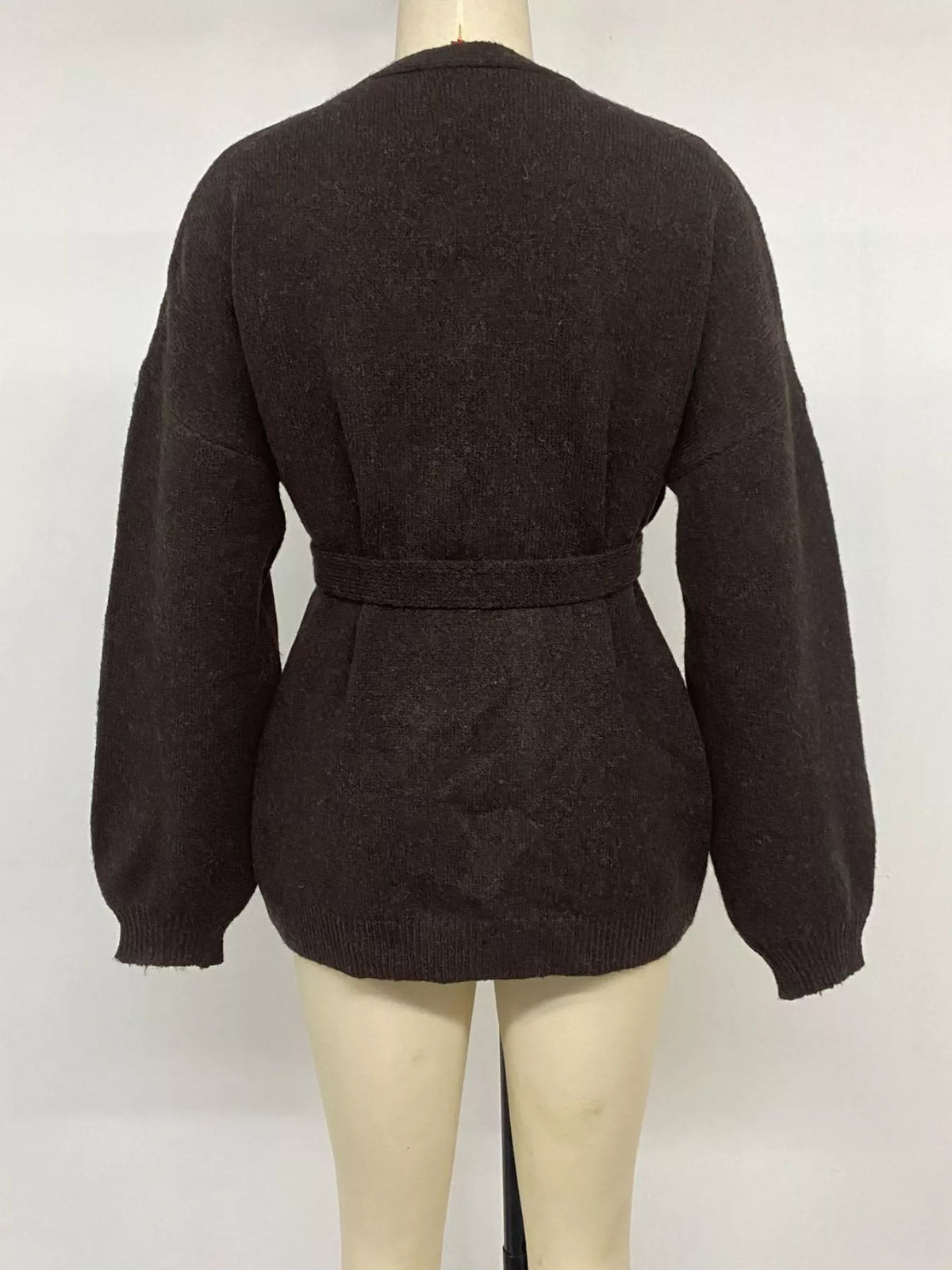 Tie Waist Dropped Shoulder Wrap Cardigan - Lilixa.store