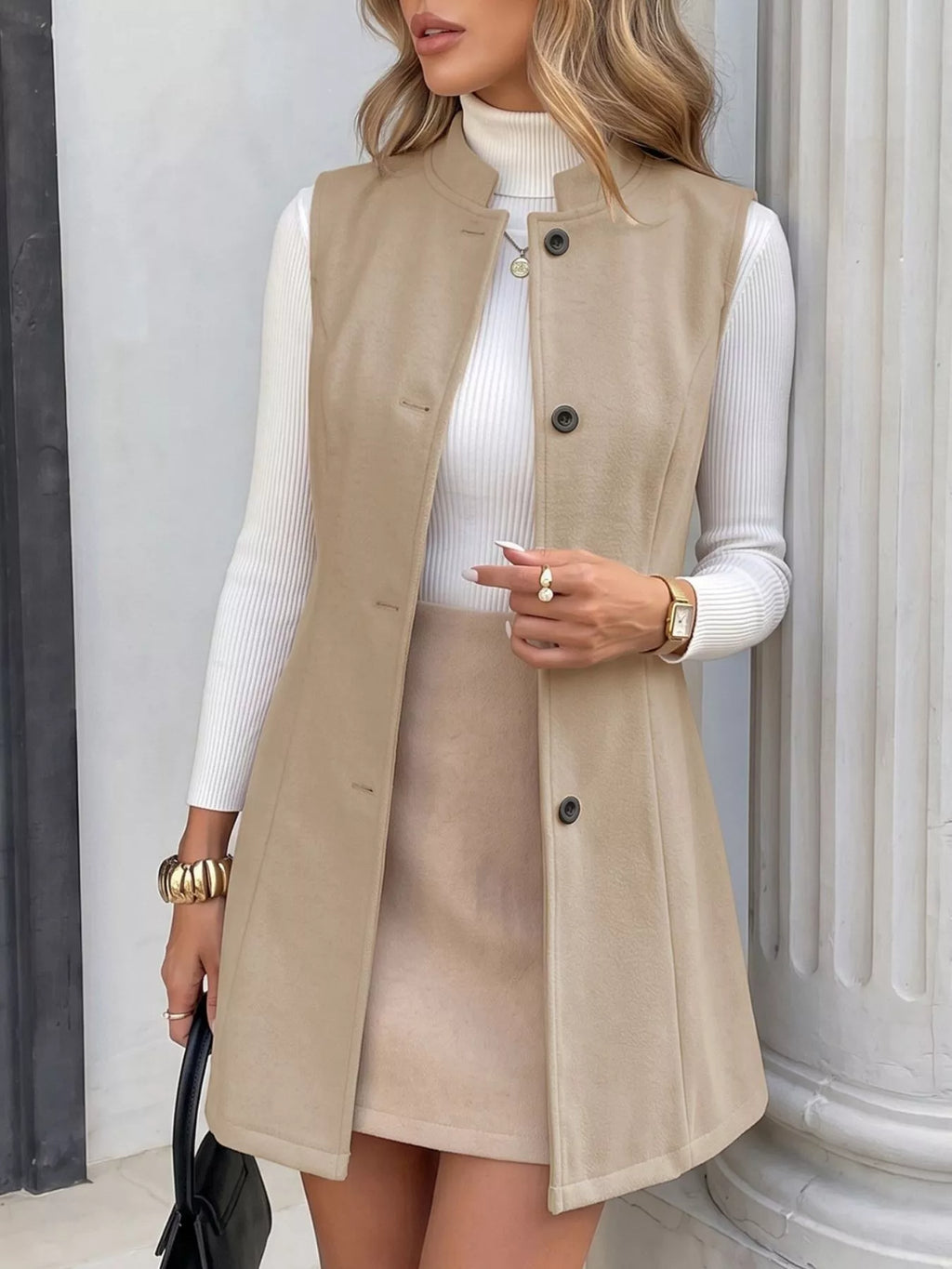 Elegant Button-Down Vest Coat - Lilixa.store