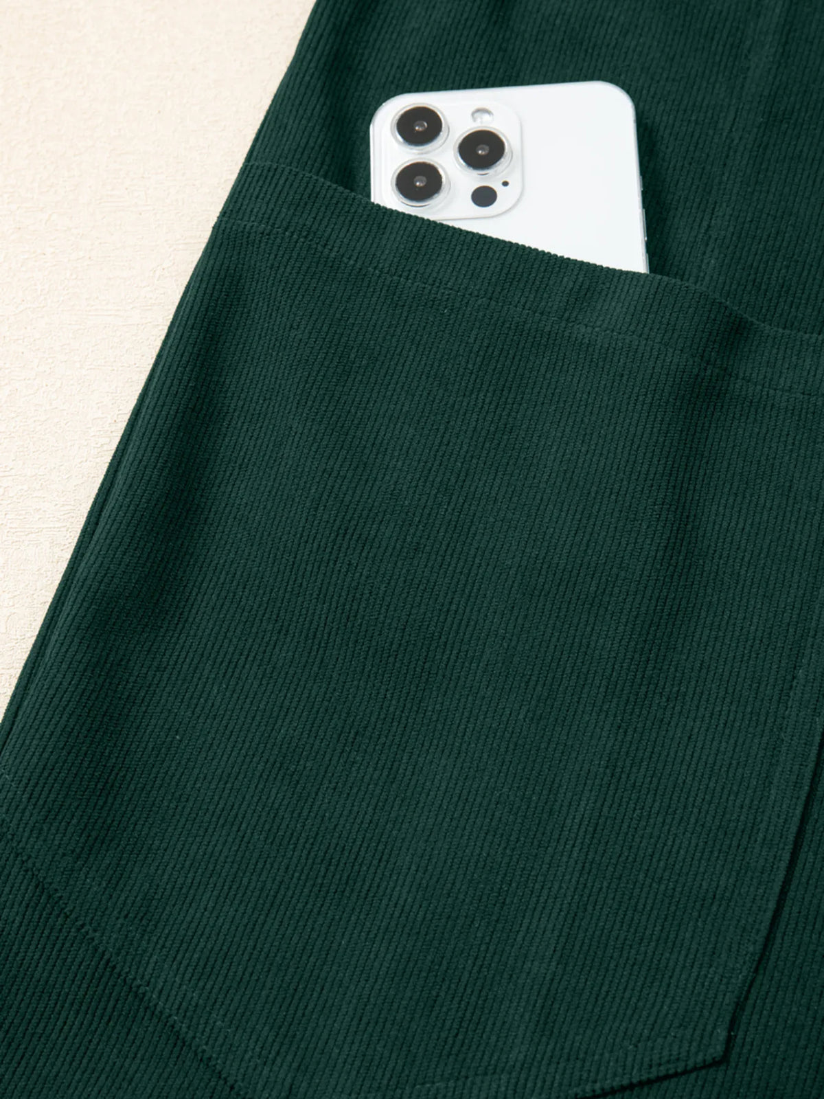 Corduroy V Neck Patched Pocket Sleeveless Jumpsuit - Lilixa.store