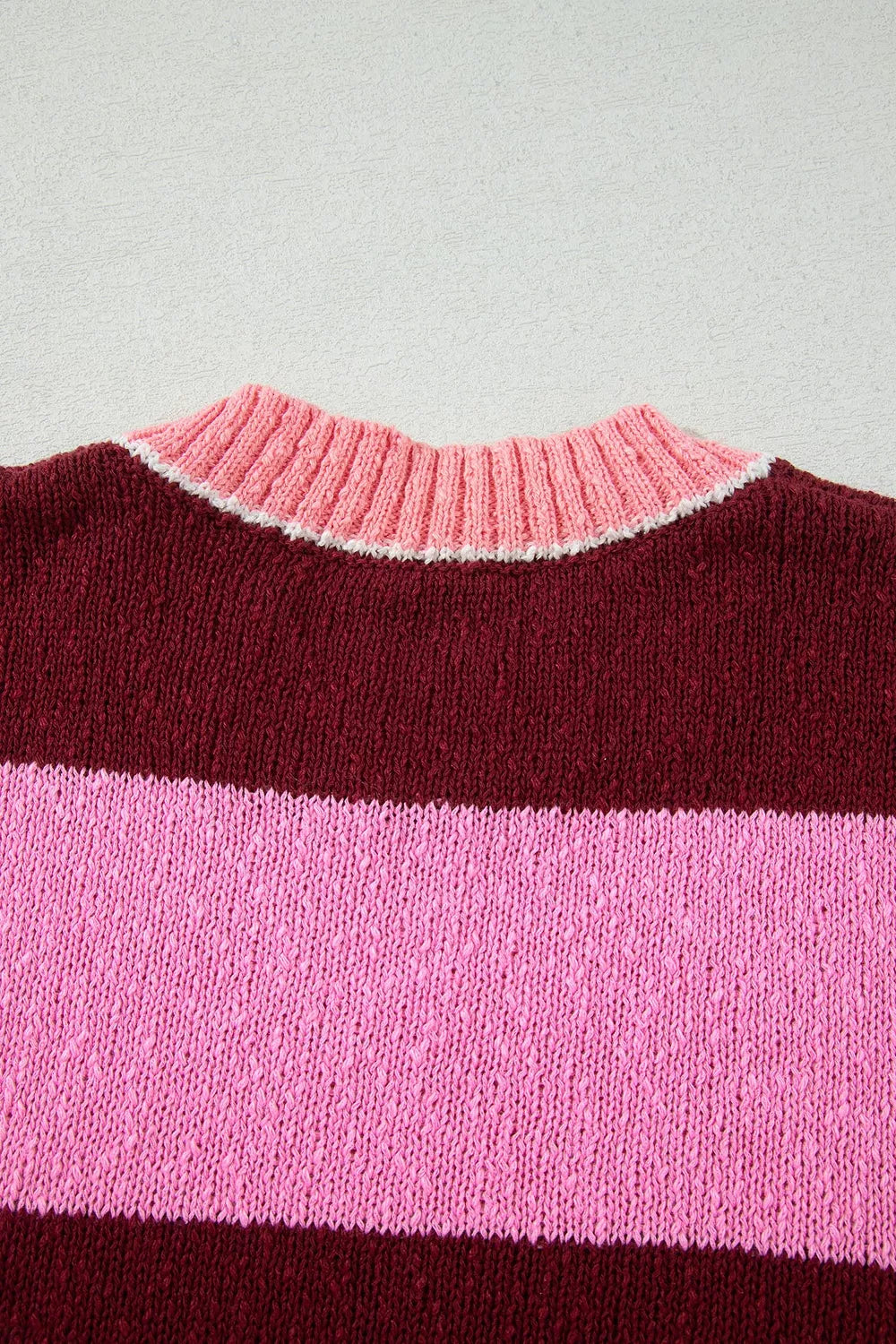 Striped Drop Shoulder Long Sleeve Pullover Regular Fit Knit Sweater