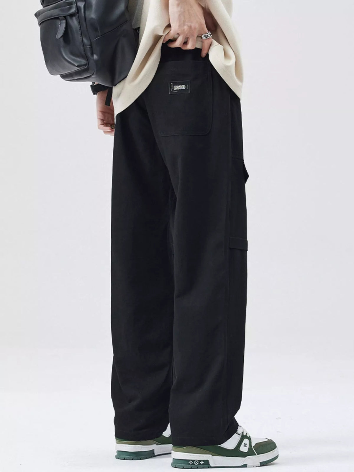 Men's Full Size Drawstring Wide Leg Cargo Pants Plus Size, view 5