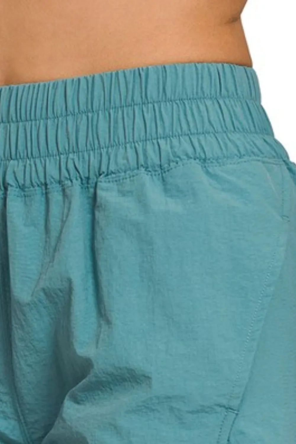 Zenana Windbreaker Smocked Waistband Running Shorts - Lilixa.store
