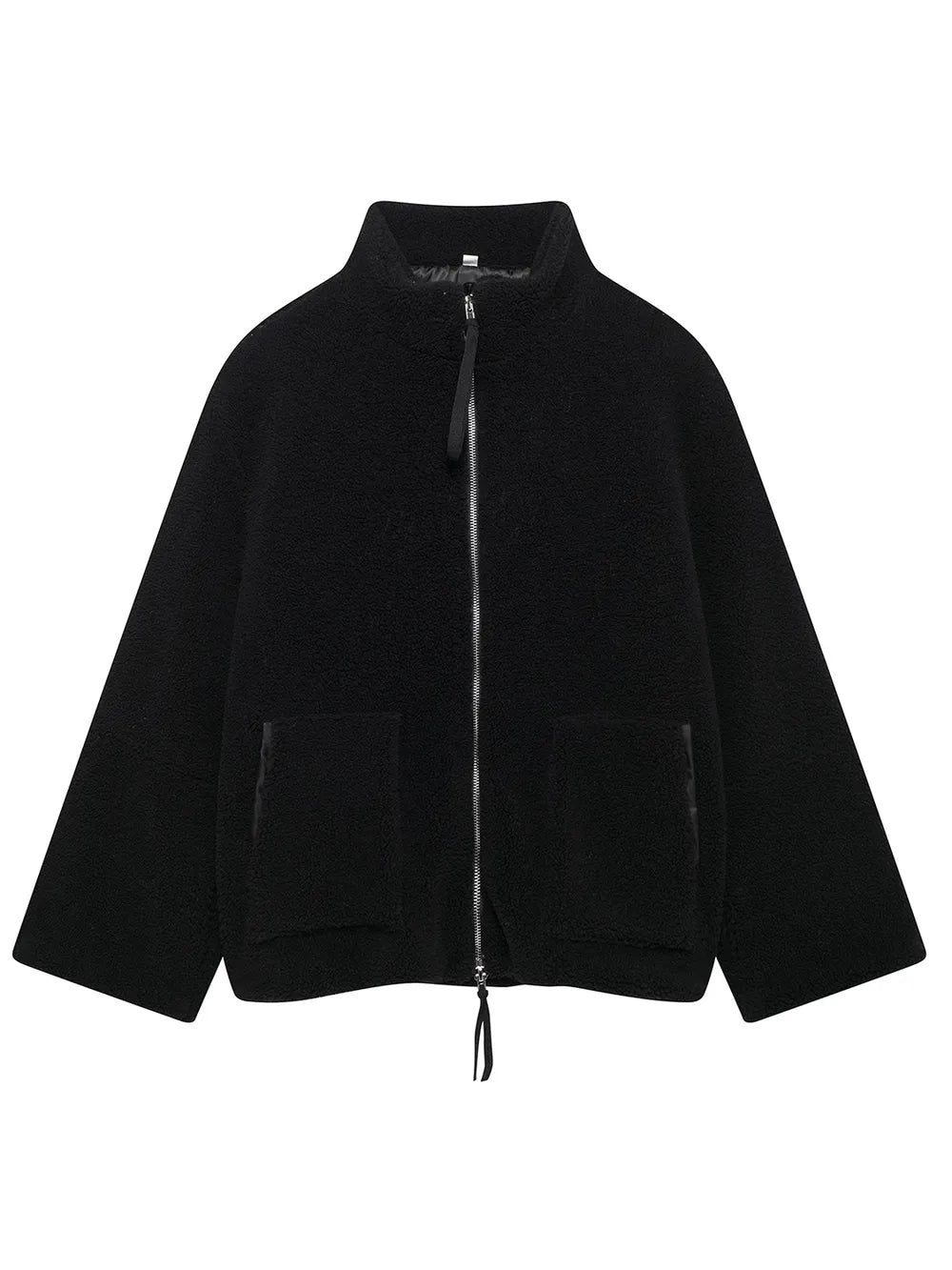 Turtleneck Zip Up Long Sleeve Plush Jacket, view 16
