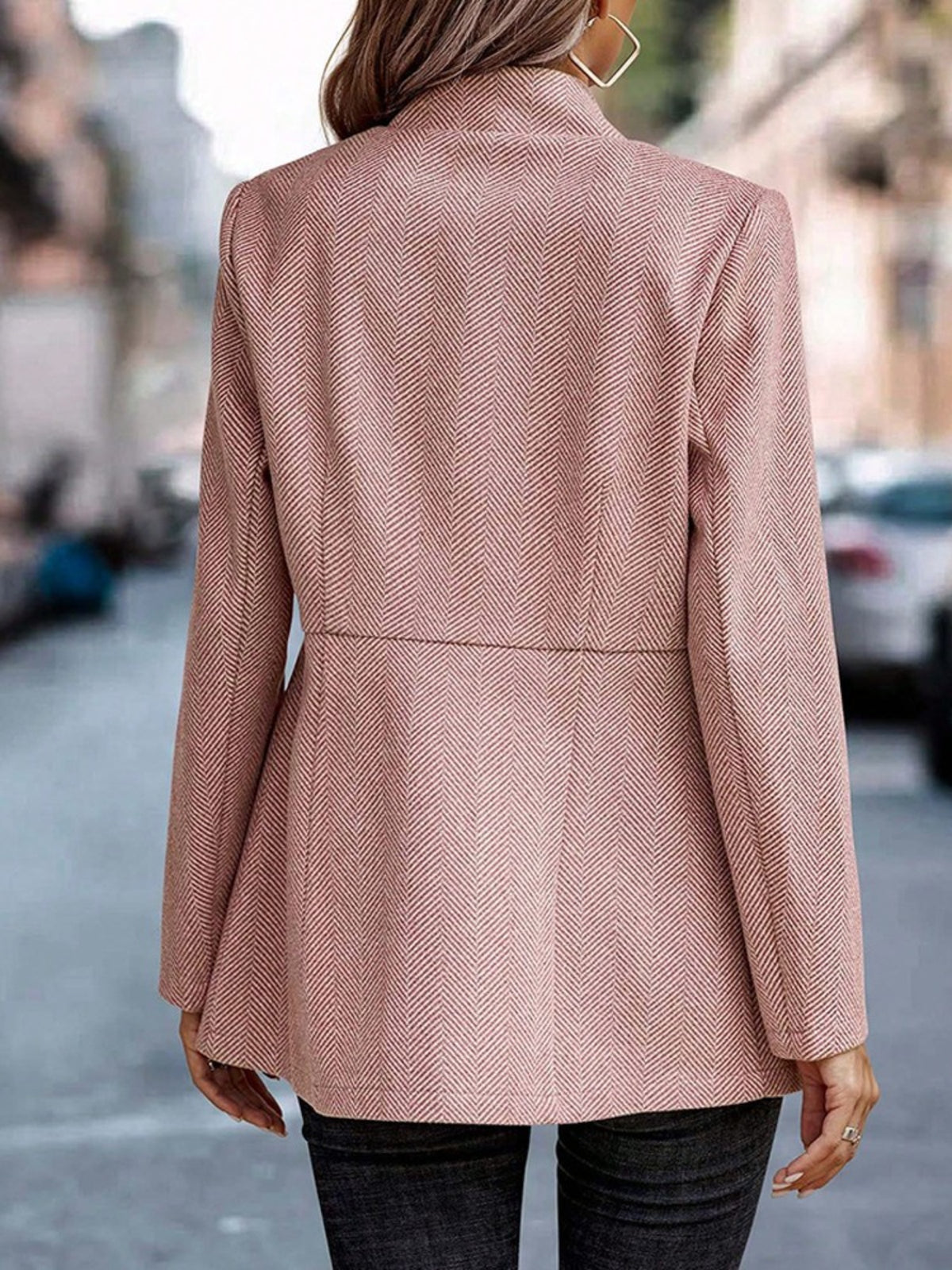 Slim Fit Open Front Blazer - Lilixa.store