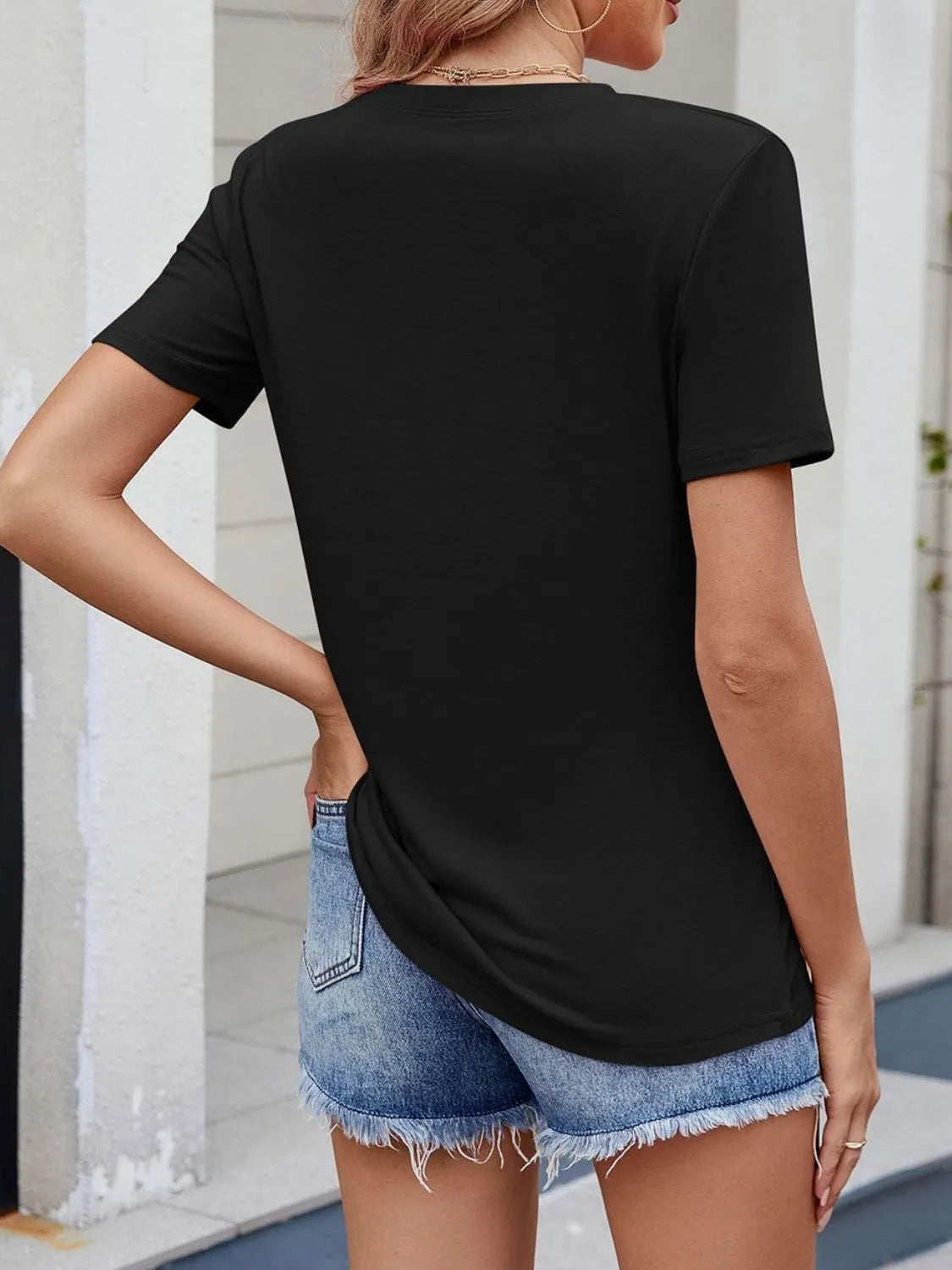Round Neck Short Sleeve T-Shirt - Lilixa.store