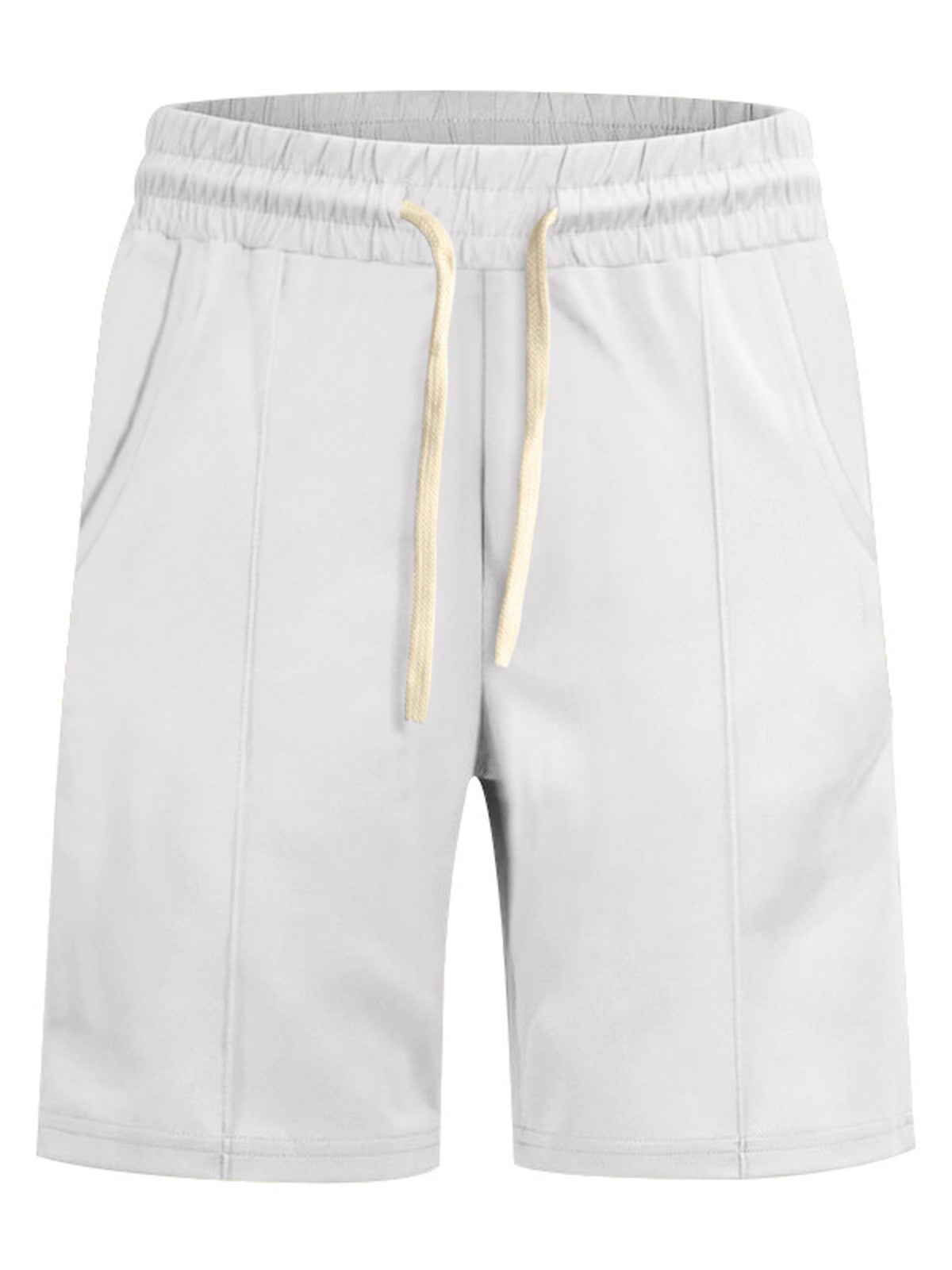 Men's Full Size Casual Drawstring Shorts Plus Size in White