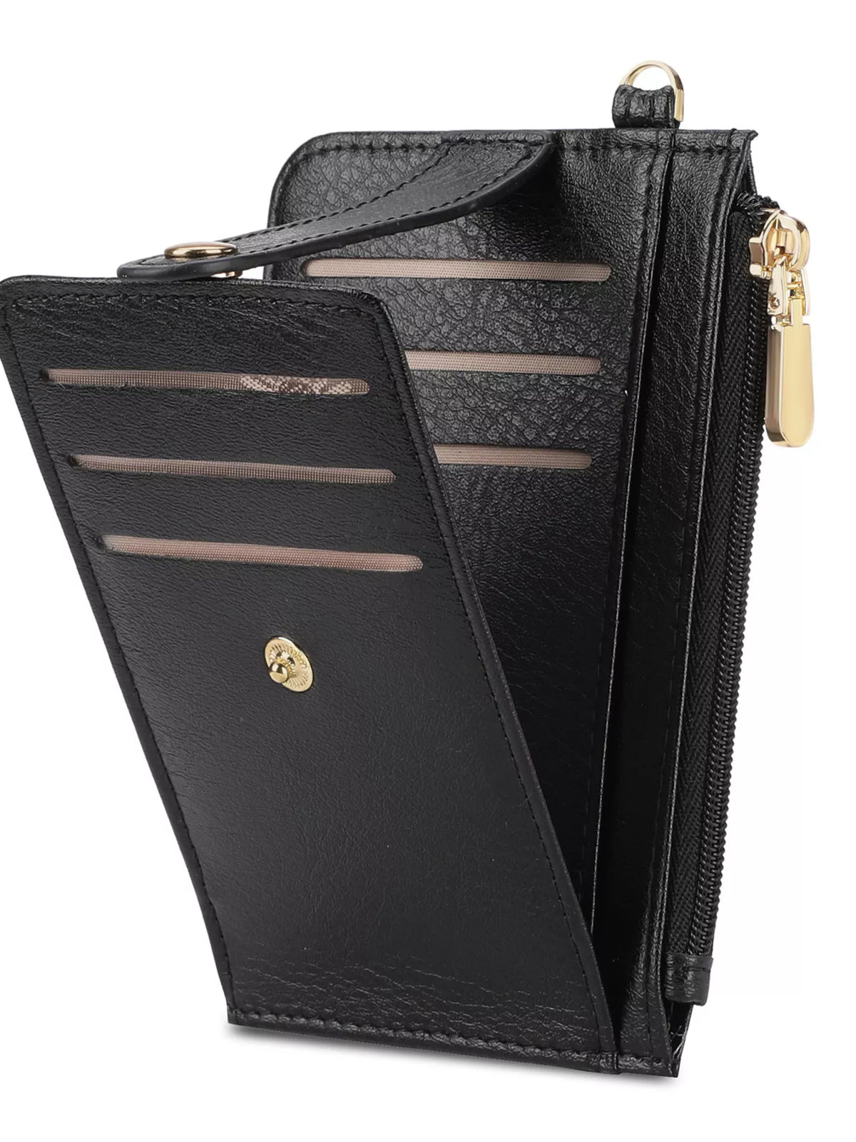 Zippered Leather Card Holder Wallet - Lilixa.store